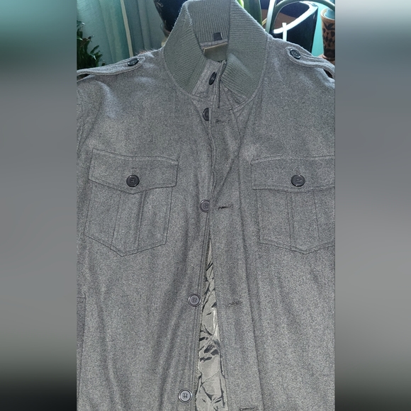 Men's gray wool blend jacket - Picture 4 of 4
